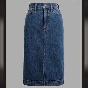 Classic Mid-Blue Denim Pencil Skirt